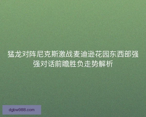 猛龙对阵尼克斯激战麦迪逊花园东西部强强对话前瞻胜负走势解析