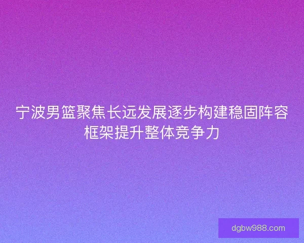 宁波男篮聚焦长远发展逐步构建稳固阵容框架提升整体竞争力