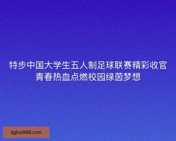 特步中国大学生五人制足球联赛精彩收官青春热血点燃校园绿茵梦想